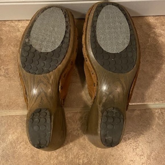 Brown Suede Passofino Clogs Size 6 - Picture 3 of 4